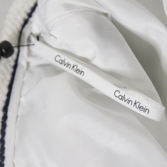 CALVIN KLEIN STRIPED PENCIL SKIRT WHITE AND NAVY - Picture 10 of 11